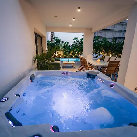 Tg New Luxury Private & - Heated Salty Swimming Pool, Outdoor Jacuzzi, Sauna, Exotic Garden * 利马索尔
